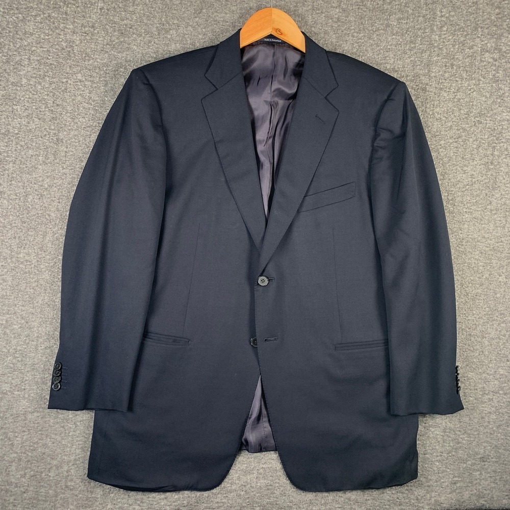 Ermenegildo Zegna Blazer Jacket Men 46 Navy Blue Multiseason Sport Coat Wool